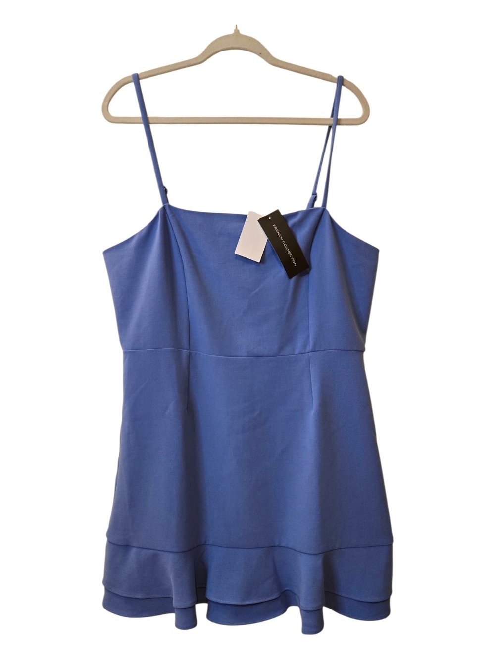 French Connection Whisper Square Neck Periwinkle Blue Mini Dress NWT Size 12